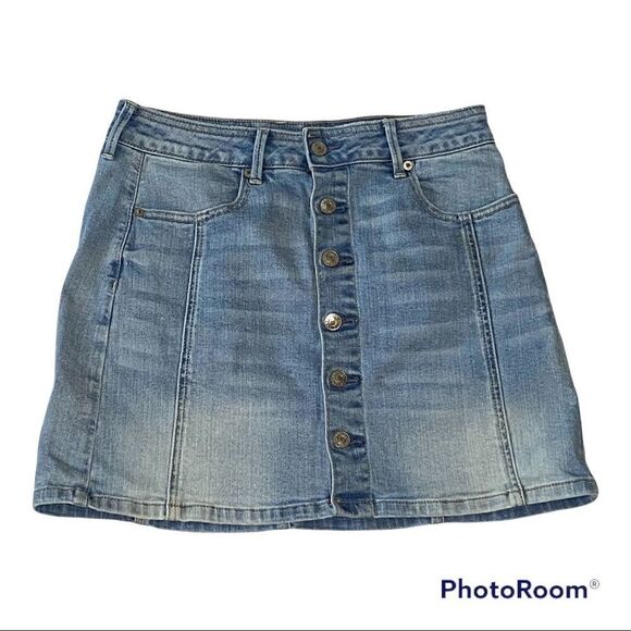 American Eagle Button Up Front Jean Skirt - Picture 1 of 3